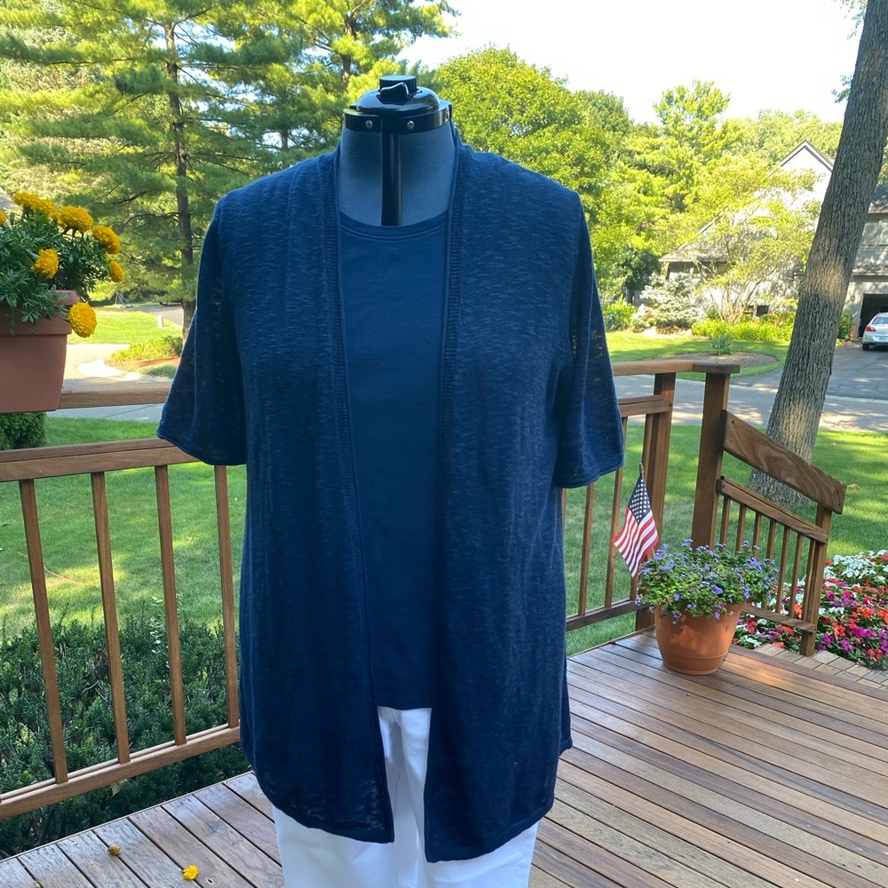 J Jill linen/cotton cardigan sweater